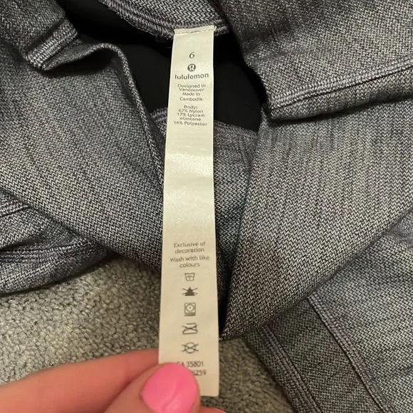 Lululemon Align Pant II Mini Heathered Herringbone Heathered Black White - Picture 5 of 6